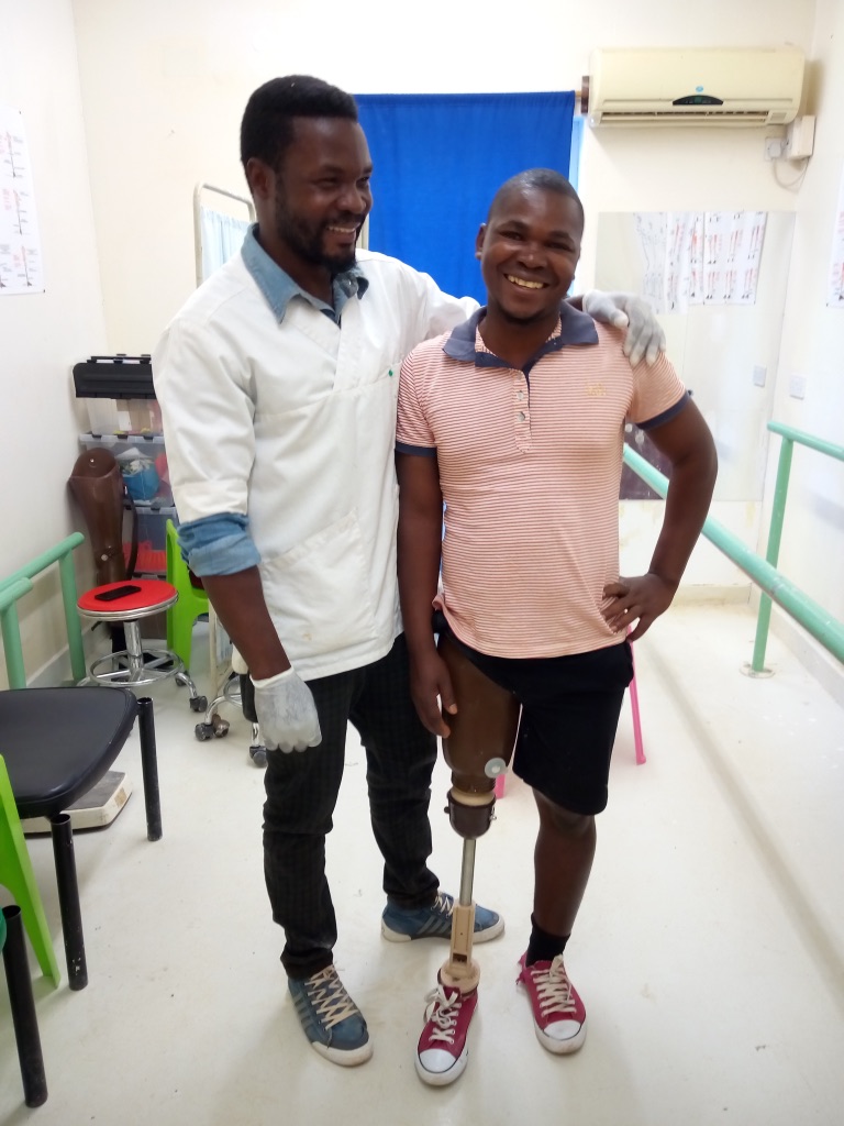 Felix Banda With His Prosthetist