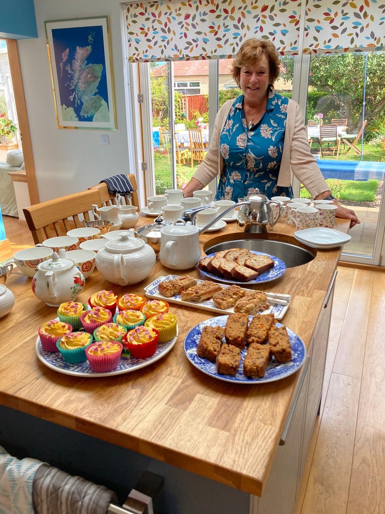 Helen with an incredible spread for her Garden Party