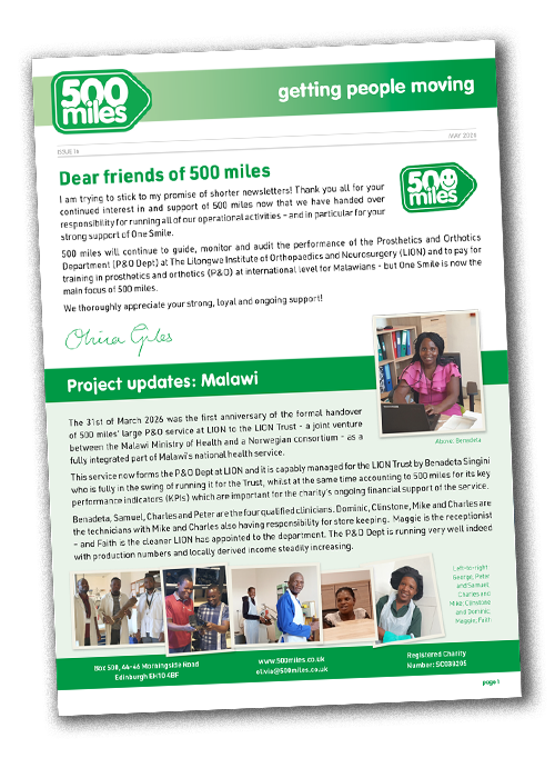 thumbnail of the 500 miles newsletter May 2026 issue